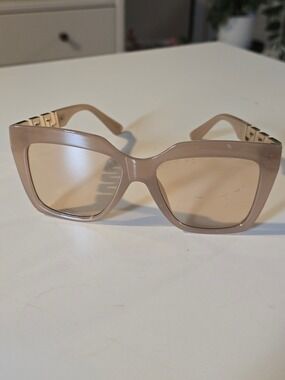 Neutral Beige Oversized Square Sunglasses